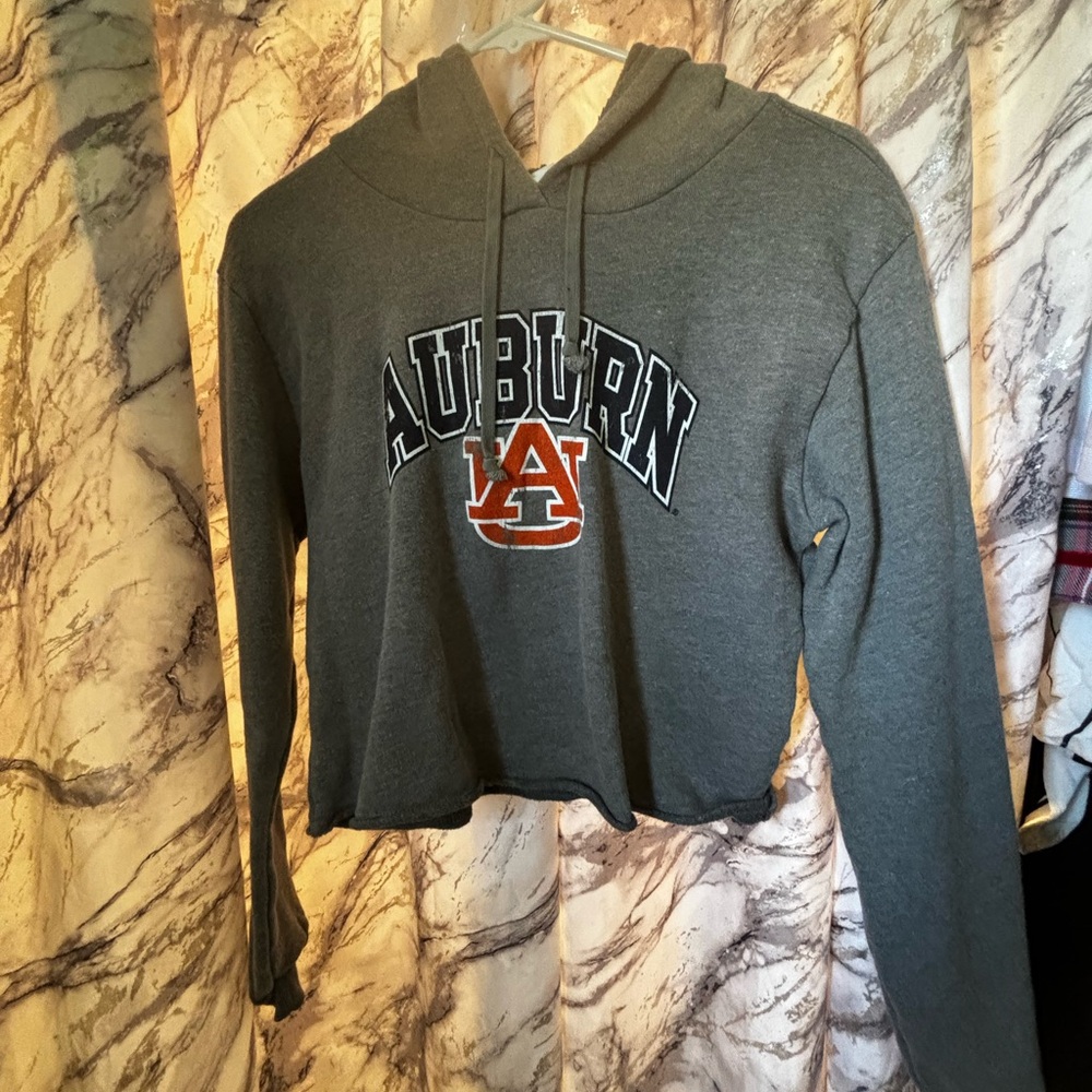 Auburn Gray Cropped Women's Hoodie